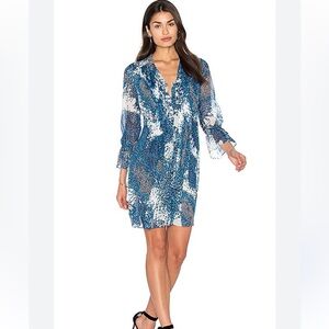 Diane Von Furstenberg Blue and White Textured Dress